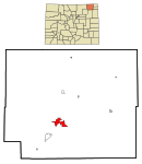 Logan County Colorado Incorporated and Unincorporated areas Sterling Highlighted